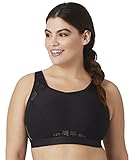 Glamorise Damen Sport BH ohne Schweiß Mesh ohne Bügel #1068, schwarz, 90H