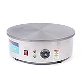 2800W 45cm Profi Crepes Maker Edelstahl Crepesplatte Gerät Crepesgerät Donutzub