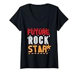 Damen Lang lebe Rock'n'Roll T-Shirt mit V