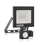 KSIPZE 10W LED Strahler Aussenleuchte mit bewegungsmelder 6000K Kaltweiß Superhell IP65 Wasserdicht strahler LED Scheinw