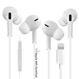 2 Pack Apple Lightning Kopfhörer [Apple MFi Certified] iPhone In-Ear Kopfhörer HiFi Audio Stereo Noise Isolating Earbuds mit Mikrofon+Lautstärke für iPhone 13/13 Pro/12/SE/11/11 Pro/XS Max/X/XR/8/7