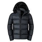 Winterjacke Herren Leichte Packbar Kapuze Daunenjacke Winter Warme Puffer Down Hooded Jacke Lässig Mode Winddichter Wasserdicht Insulated Übergangsjacke Steppjacke mit Kapuze(Grau,XL)