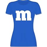 Karneval & Fasching Kostüm Outfit - Gruppen-Kostüm m Aufdruck - S - Royalblau - Karneval & Fasching gruppenkostüm m Aufdruck - L191 - Tailliertes Tshirt für Damen und Frauen T-S