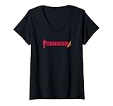 Damen Detective w/ Angel Wings and Lucifer Tail. Detective on Fire T-Shirt mit V