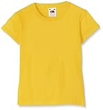 Fruit of the Loom Mädchen Valueweight T-Shirt, Gelb (Sunflower Yellow), Gr. 14-15 Jahre (164 cm)