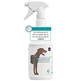 Hundepflege24 Knabberschutz Hund 1000ml - Als Fernhaltespray & Anti Knabber Spray für Hunde & Katzen - Effektiv Gegen Knabbern und Ankauen für Möbel, Kleidung, Schuhen UVM!