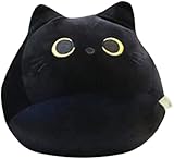 AMZDIAE Plüschtier Cartoon-Katzenform, schwarze Katzen, Plüschtier, gepolstertes Kissen für Valentinstag, Geburtstag, Geschenk, 40