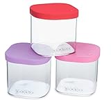 Yumbox Chop Chop Chop Glas Mahlzeit Prep Food Storage Cubes (Saftig (rosa Deckel))