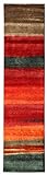 Blackamoor Rugs Teppich, Design Gabbeh Loribaft, orientalisches Design, traditionelles handgeknüpftes indisches Design, modern, Rot, Wolle, Mehrfarbig Rot, 80x305 cm - 2.6x10