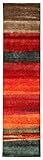 Blackamoor Rugs Teppich, Design Gabbeh Loribaft, orientalisches Design, traditionelles handgeknüpftes indisches Design, modern, Rot, Wolle, Mehrfarbig Rot, 80x305 cm - 2.6x10