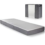 Premium Klappmatratze mit Viscoauflage - Moderne Gästematratze Klappbar mit Tragetasche - Memory Schaumstoff, weichem Oeko-TEX Bezug - Bequeme Faltmatratze, Reisematratze - Gästebett by DYNMC YOU