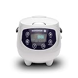 Digitaler Reishunger Mini Reiskocher und Dampfgarer in Weiß - Warmhaltefunktion, Timer & Premium Topf - kleiner Multikocher, 8 Programme, 7-Phasen-Kochtechnologie, 1-3