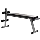 ScSPORTS Bauchtrainer klappbar, Trainingsbank verstellbar, Sit-Up Bank mit Beinfixierung, schw