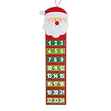 JINLL Weihnachtsmann Adventskalender, 24 Befüllbare Adventskalender, Machen Sie Ihren Eigenen Adventskalender, DIY Weihnachtsfilz-Adventskalender, Stil 1