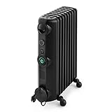 JIEZ 2KW Tragbarer 9-Flossen-Heizkörper mit Ölfüllung - Intelligenter elektrischer Heizkörperthermostat für Zuhause,Schnellheizung,3 Heizstufen,Sicherheitsüberhitzungsschutz,Energiesp