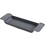 KJGHJ Bath Caddy Speicher-Halter Racks Multipurpose Einstellbare Badewanne Duschwanne Weinglas Buchhalter Abfluss Badewanne Caddy Tray (Color : Gray)