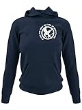 clothinx Spotttölpel May The Odds Be Ever In Your Favor | Vogel Design in Vintage-Optik für Leseratten und Filmfans Damen Kapuzen-Pullover Navy Gr. M