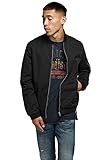 JACK & JONES Herren Jjerush Bomber Noos Jacket, Schwarz, L EU