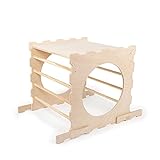 Modernes Montessori Quadrat für Kinder | Indoor 3in1 Kletter Cube Spiele minimalistisches Design | Nachhaltig Kletterleiter für Kleinkind aus natürlichem Holz | 100% ECO | Made in EU