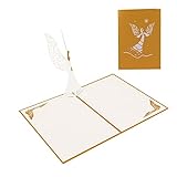 JeoPoom Pop-Up Karte, Schutzengelkarte, Glückwunschkarte mit Schutzengel in 3D, Popup Glückwunschkarte, für Taufe, Konfirmation, Kommunion, Geburt, Geburtstag, Dank