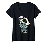 Damen Krankenschwester Leben Sie flüsterte zurück Ich bin der Sturm Frauen T-Shirt mit V