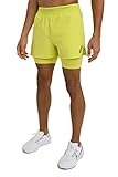 TCA Flyweight 2 in 1 Laufhose Herren Kurz - Lime Punch (Gelb), S