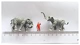 XKSO-QPTY Modellbau 1/87 Modellzug HO Waage Elefant und Züchter Diorama Miniaturen Figuren Sandtisch Modell Szene Makro Fotografie Zubehör (Color : Elephants Keepers)
