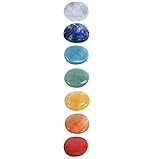 Chakra-Steine Set | 100% echte Edelsteine | 7 Scheibensteine im Baumwollb