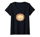 Damen König der Tiere Design Löwe Löwen Fans Raubtier Geschenk T-Shirt mit V