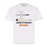Copytec JaboG 34 JaboG 31 Boelcke F104 Nörvenich Starfighter Luftwaffe Pilot #22451, Größe:XL, Farbe:Weiß