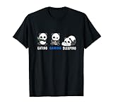 Herren Essen Gaming Schlafen Panda Video Game Computer Videogame PC T-S