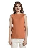 TOM TAILOR Damen T-Shirts/Tops Nena & Larissa: Geschlossenes Top in RIPP-Optik Fruity Melon orange,L,22195,4556