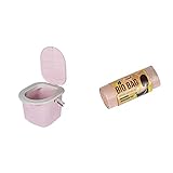 BranQ - Home essential Mädchen Campingtoilette, Mobile Toilette, Rosa, 15,5 L & Unisex-Adult Toilettenbeutel Bio 20 Stück Limited Edition für Campingtoiletten, braun, 22