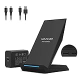 【Mit 30W PD Adapter】NANAMI Fast Wireless Charger,2 in 1 Kabelloses Ladegerät mit USB-Anschluss,Qi Induktive Ladestation für iPhone 13/12/SE 2/11/XS Max/X/XR/8 Plus,Galaxy S21 S20+ S10 S9 S8,Note 20/10