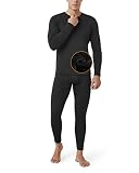 LAPASA Herren Thermounterwäsche Set mit Innenfleece, Thermohose&Thermooberteil Funktionsunterwäsche, Extra warm (Thermoflux M24), M, Schwarz (Extra warm)