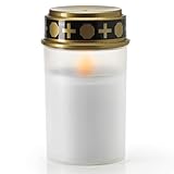 KELOPEST® LED Grablicht weiß oder rot mit Batterie und 6 Monaten Leuchtdauer - LED Grabkerze mit realistischem Flackereffek