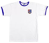Queens Pk. Rangers 1953 Auswärtstrikot im Retro-Stil, besticktes Logo L Weiß / Königsb