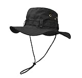 UltraKey Sonnenschutzhut mit breiter Krempe, doppelschichtig, klassischer US Kampfsport Stil Buschsch-Dschungel-Sonnenschutz für Angeln, Jagd, Camping Schw