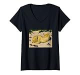 Damen Franz Marc's Hund liegend im Schnee T-Shirt mit V