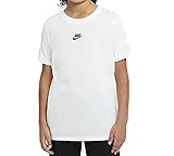 Nike Unisex Kinder NSW Repeat T-Shirt, White/Black, L