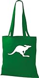 Unbekannt Stoffbeutel; Tiermotiv Känguru, Beuteltier, Australien; Farbe Kelly
