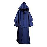 Umhang Kleid mit Kapuze Vintage Wasserfall Samtumhang Cape Vampir Kostüm Damen Cosplay Viktorianischen Umhang Prop für Karneval Masquerade Mittelalter Bekleidung Kanerval Faschingskostüme D