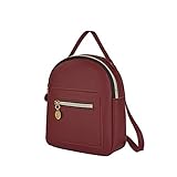 Kagodri PU-Leder-Rucksack mit niedlichem Reißverschluss, Schultertasche für Damen, Freizeit, Einkaufstaschen, Mini-Outdoor-Rucksack, Dekoration, Reise, Camper, Geschenk für Frauen und M