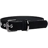 DOG DUDES Hundehalsband - Premium Halsung aus feinster Leichter Lederkombination in schwarz/schwarz mit hochwertigen Verschluss-Elementen (XL (50cm-59cm))