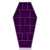 Gothic Curiosities Curio Sarg-Regal aus Holz, Gothic-Dekor für die Präsentation oder Aufbewahrung von Schnapsgläsern, Minifiguren, Felsen und mehr – 47 x 24 x 7 cm (lila)