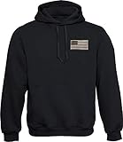 Hoodie: USA Flagge mit Stick-Patch - US-Army Kapuzenpullover für Herren & Damen - Stars and Stripes - Geschenk Biker Rock-er - Sweatshirt Amerika America United States - Sweater Army - Kapuze-n (XL)