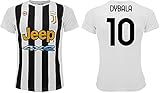 Sportbaer Fußballtrikot Paulo Dybala Saison 2021 2022 Trikot Weiß Schwarz Nummer 10 Erstes Trikot Lizenzierte Replik Erwachsene und Kindergröß