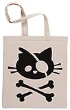 Pirat Katze Schädel Und Crossbone Einkaufstasche Beige Shopping Bag Beig