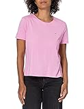 Tommy Jeans Damen TJW Slim Jersey C Neck T-Shirt, Rosa/Gänseblümchendesign, S