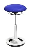 Topstar Sitness High Bob, Stehhilfe, Fitnesshocker, Arbeitshocker, Sitzhöhe: 49 - 70cm, Standfußring Alu weiß lackiert, Stoffbezug, b